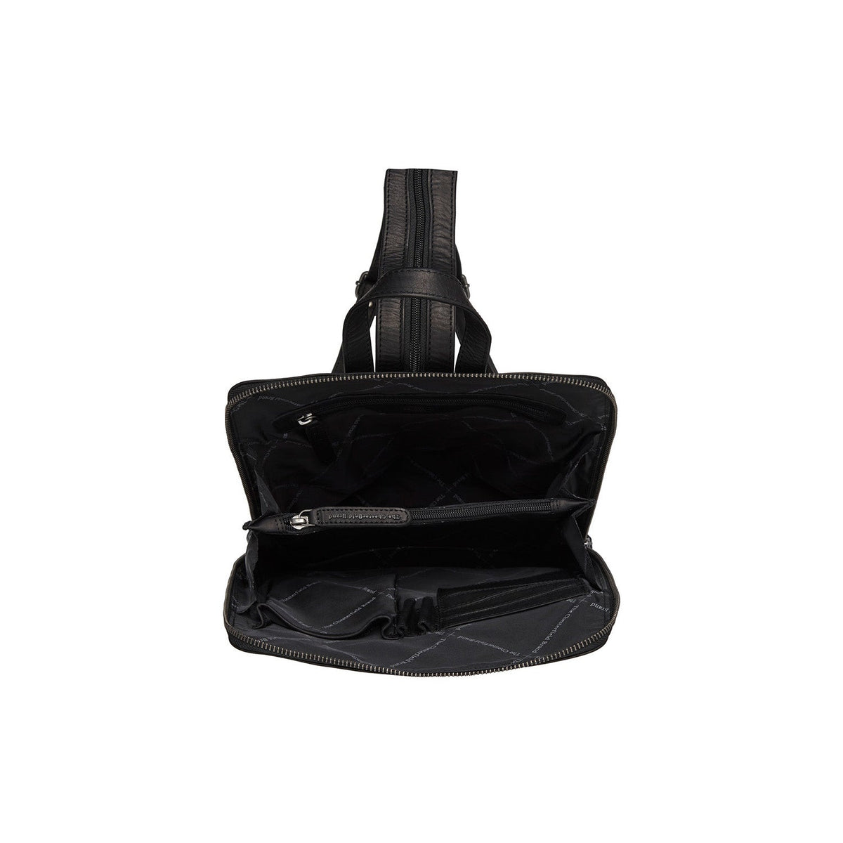 Amanda Full-Grain Leather Backpack 女士 - Structured Side Profile Showing Gusset Depth &amp; Expansion Capacity