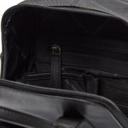 Bellary Full-Grain Leather Backpack 女士 - Structured Side Profile Showing Gusset Depth &amp; Expansion Capacity