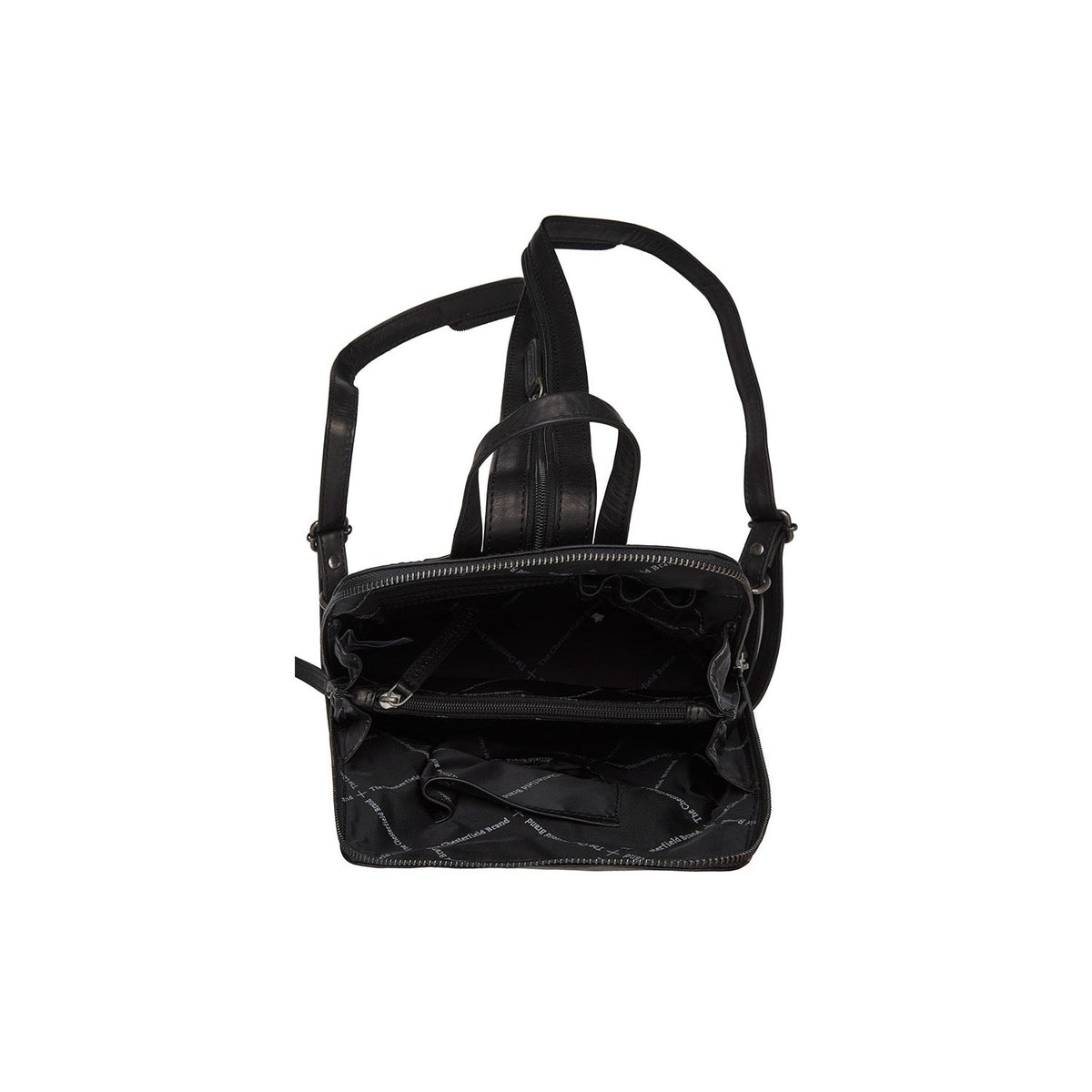 Claire Full-Grain Leather Backpack 女士 - Structured Side Profile Showing Gusset Depth &amp; Expansion Capacity