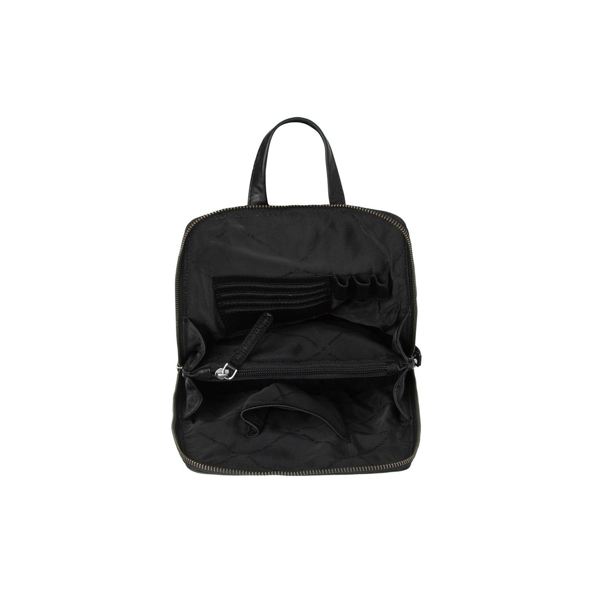 Solid Antique Brass Hardware &amp; Heavy-Duty Dual Zipper Detail on Linford Full-Grain Leather Backpack 女士
