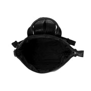 Solid Antique Brass Hardware &amp; Heavy-Duty Dual Zipper Detail on Saar Full-Grain Leather Backpack 女士