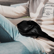 Jack Full-Grain Leather Belt Bag 女士 - Structured Side Profile Showing Gusset Depth &amp; Expansion Capacity