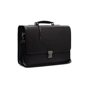 Glenwood Full-Grain Leather Briefcase 男士 in Classic 100% Full-Grain Leather - Full Exterior Front Profile View | Buy Online