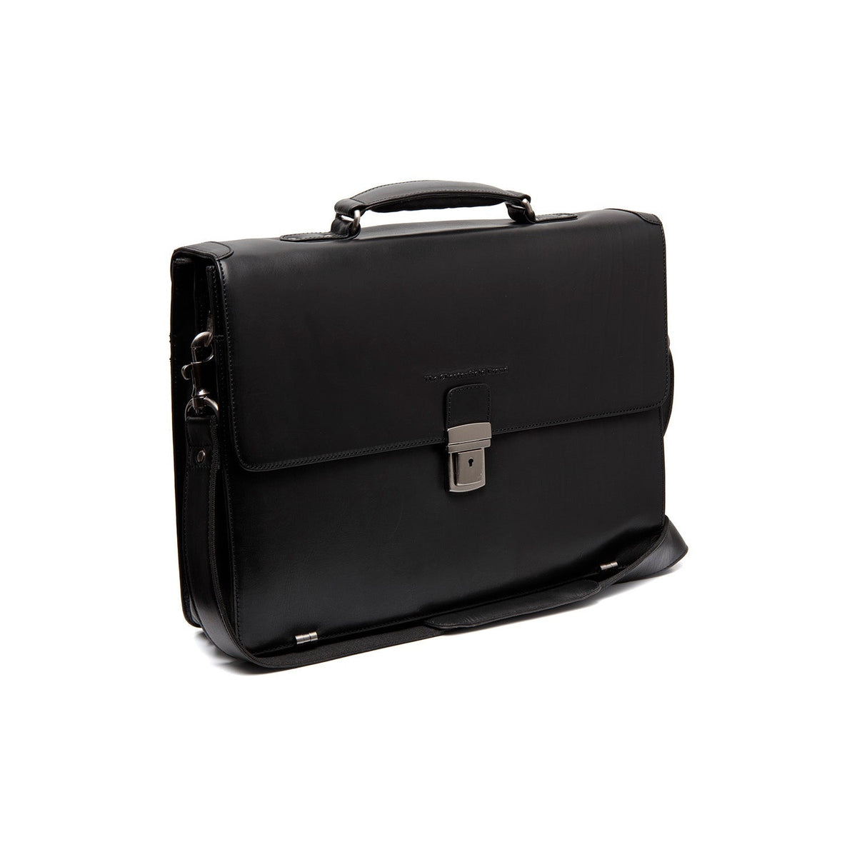 Salvatore Full-Grain Leather Briefcase 男士 in Classic 100% Full-Grain Leather - Full Exterior Front Profile View | Buy Online