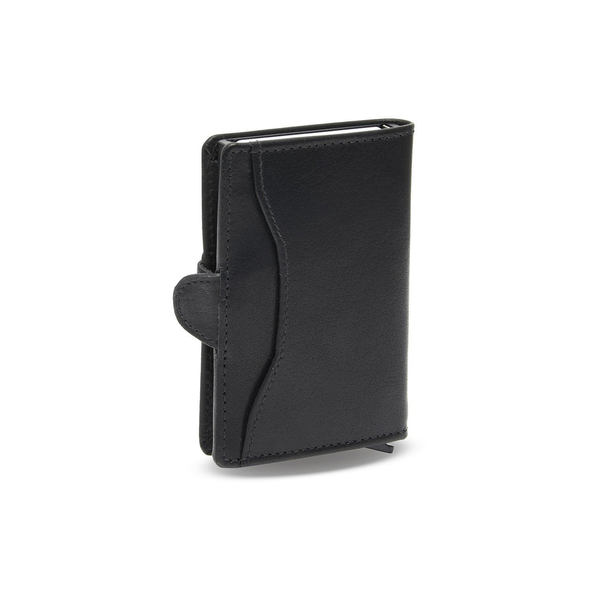 
Classic 100% Full-Grain Leather Card Holder - 展现加固真皮背带与承重走线的背部视角