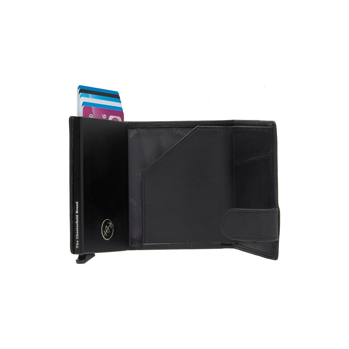 Classic 100% Full-Grain Leather Card Holder - 展现加固真皮背带与承重走线的背部视角