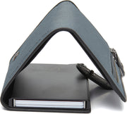Delsbo Full-Grain Leather Card Holder 女士 - Structured Side Profile Showing Gusset Depth &amp; Expansion Capacity