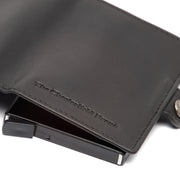 Lagos Full-Grain Leather Card Holder 女士 - Structured Side Profile Showing Gusset Depth &amp; Expansion Capacity