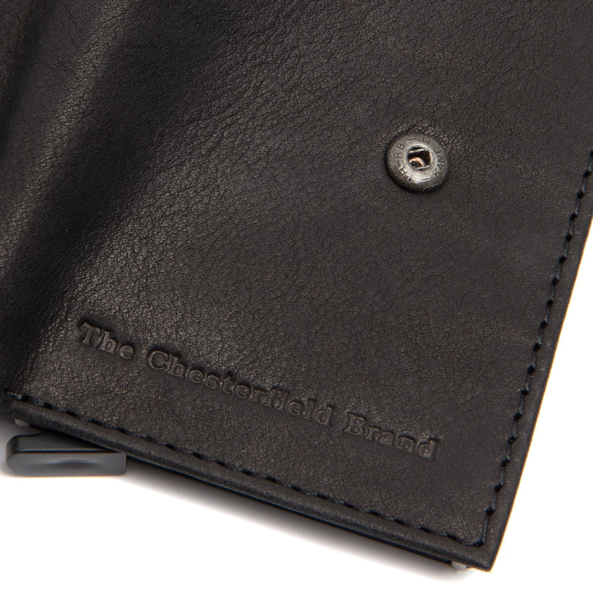 Solid Antique Brass Hardware &amp; Heavy-Duty Dual Zipper Detail on Torola Full-Grain Leather Card Holder 女士