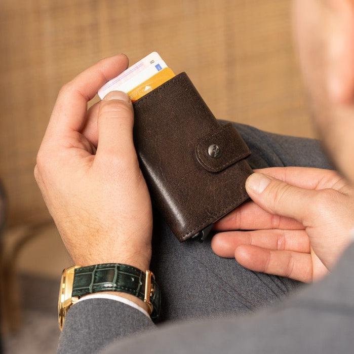 Varrano Full-Grain Leather Card Holder 女士