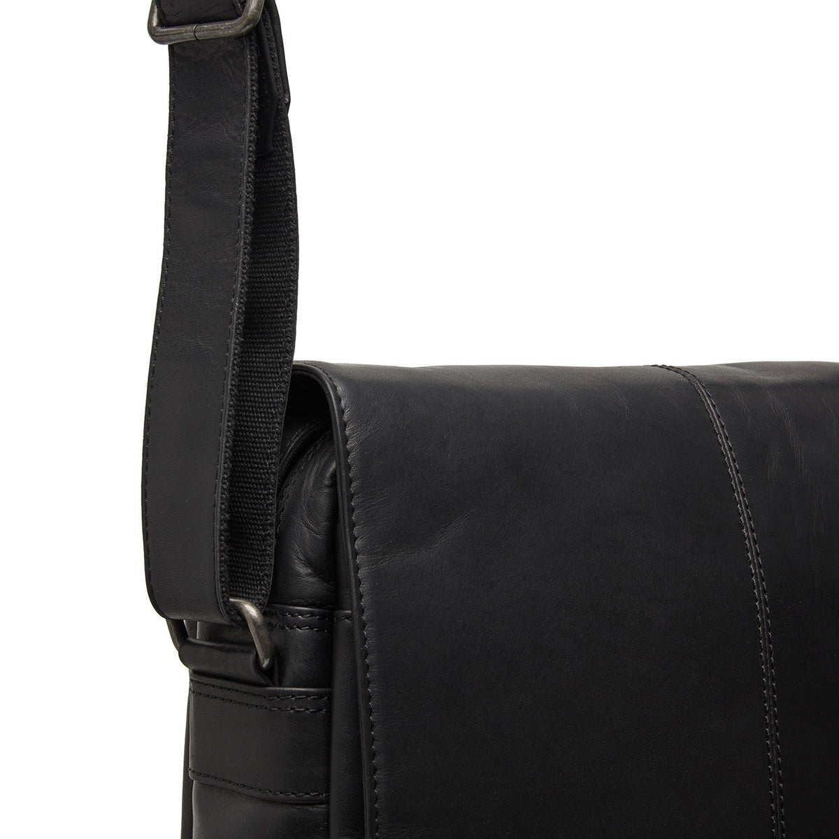 Raphael Full-Grain Leather Crossbody Bag - 立体侧面展现包身风琴褶与扩容深度