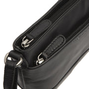 Salerno Full-Grain Leather Crossbody Bag 女士 - Structured Side Profile Showing Gusset Depth &amp; Expansion Capacity