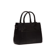 Tailored Rib Cuffs &amp; Hem Craftsmanship Construction Detail on Garda Full-Grain Leather Handbag 女士