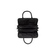 Close-Up Detail of Classic Collar &amp; Heavy-Duty Zipper Hardware on Layton Full-Grain Leather Handbag 女士