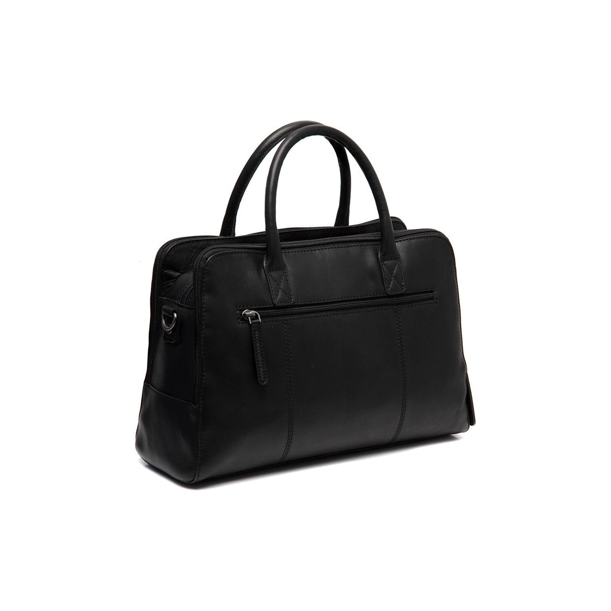 Tailored Rib Cuffs &amp; Hem Craftsmanship Construction Detail on Layton Full-Grain Leather Handbag 女士