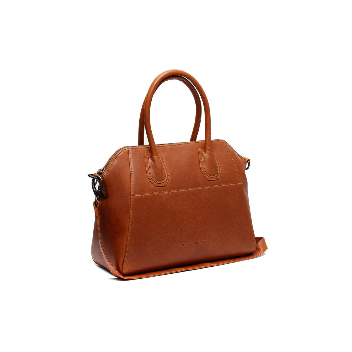 Tailored Rib Cuffs &amp; Hem Craftsmanship Construction Detail on Marsala Full-Grain Leather Handbag 女士