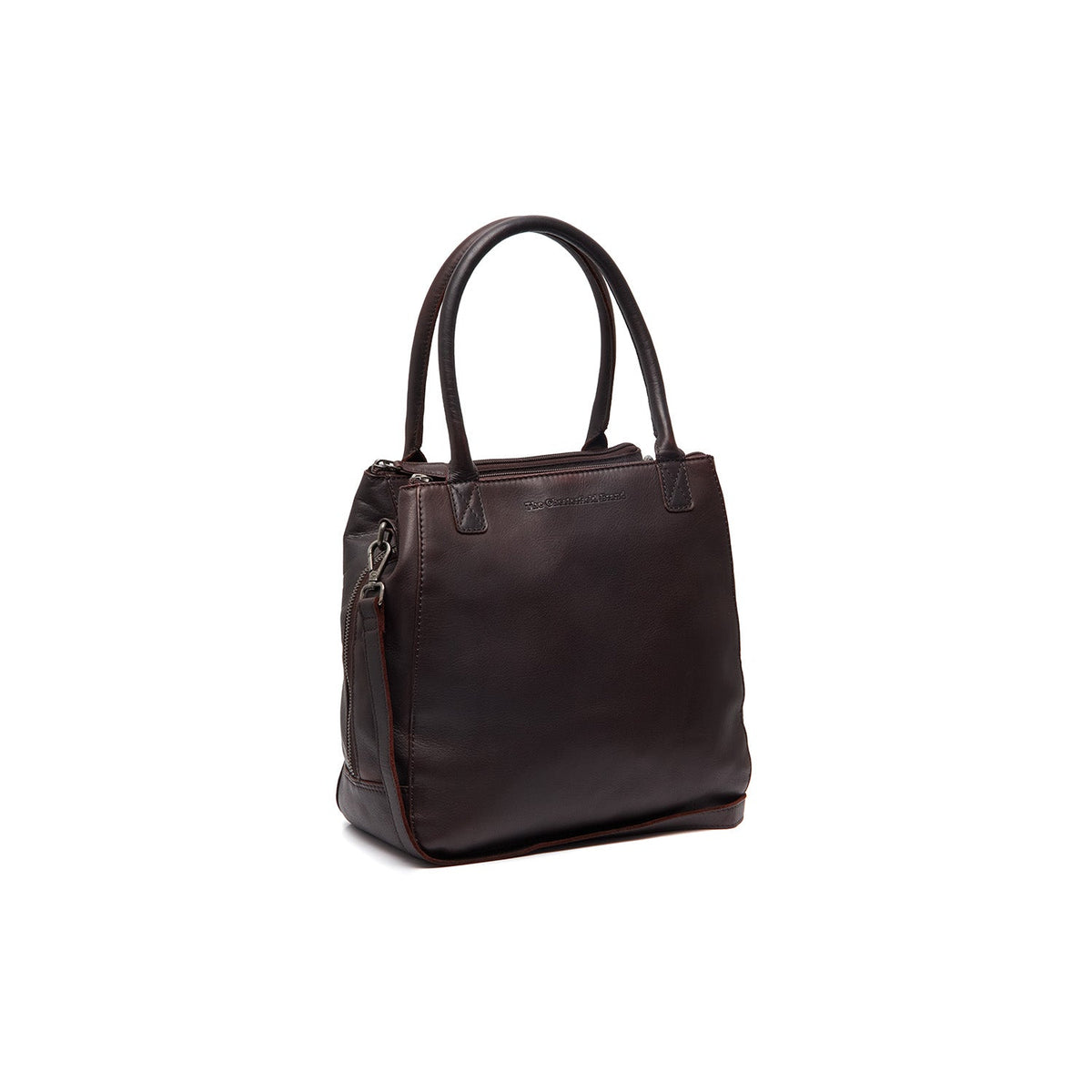 Tailored Rib Cuffs &amp; Hem Craftsmanship Construction Detail on Solvin Full-Grain Leather Handbag 女士