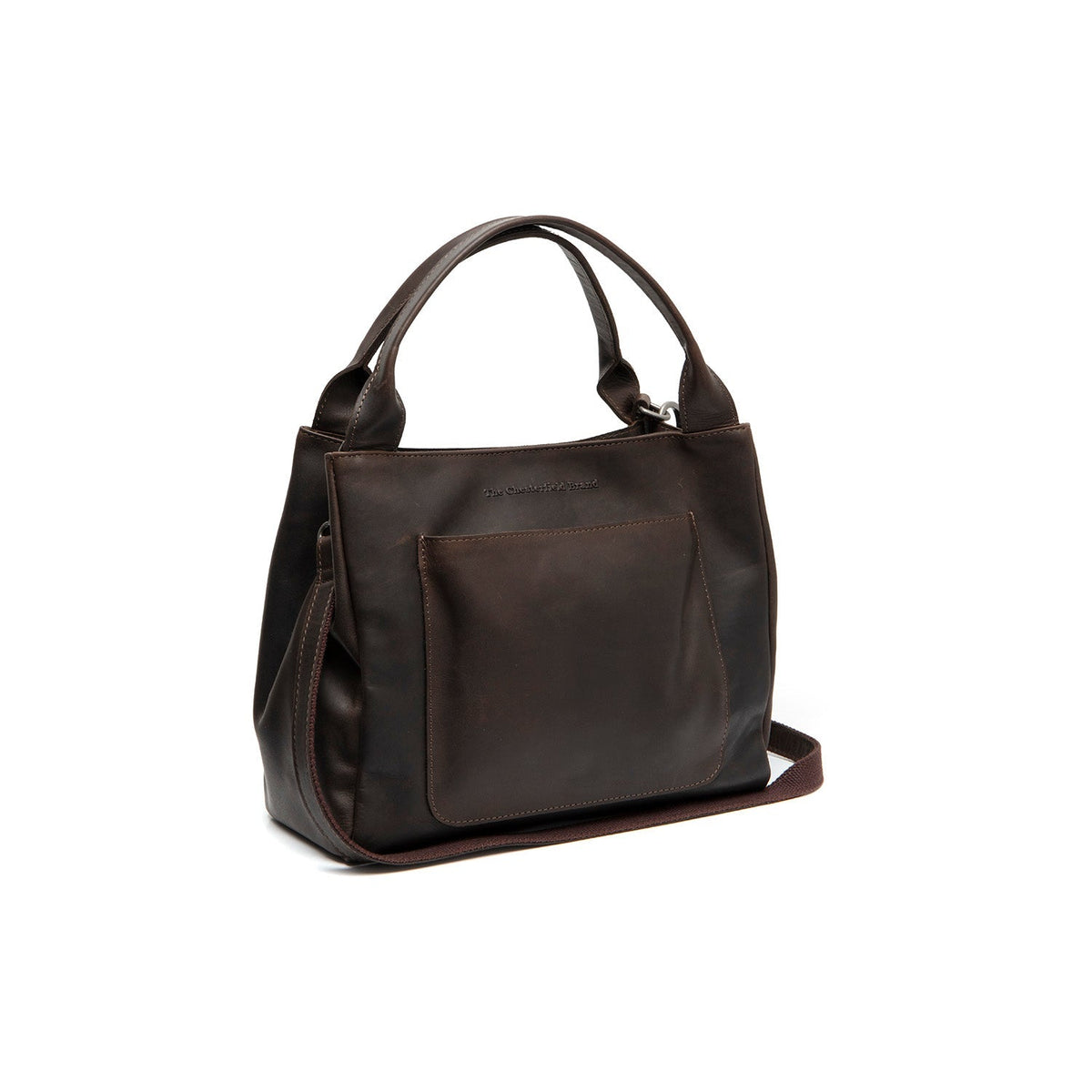 Styled Fit Perspective of Tenara Full-Grain Leather Handbag 女士 on Model - Natural Daylight Drape