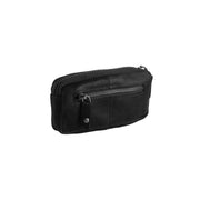 Close-Up Detail of Classic Collar &amp; Heavy-Duty Zipper Hardware on Corey Full-Grain Leather Key Case 女士