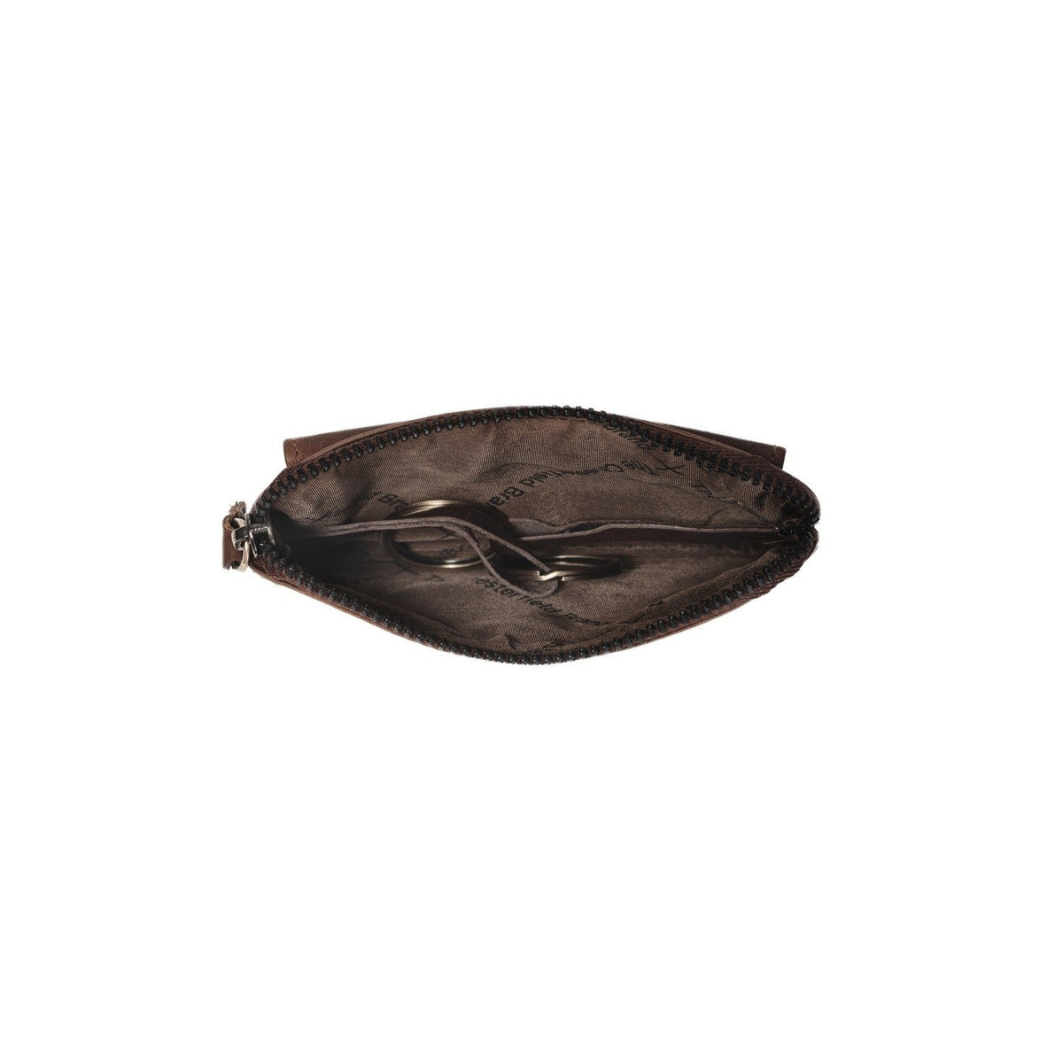 Tailored Rib Cuffs &amp; Hem Craftsmanship Construction Detail on Oliver Full-Grain Leather Key Case 女士