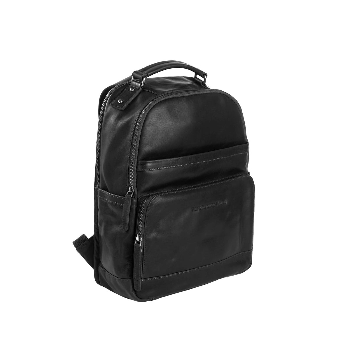 Austin Full-Grain Leather Laptop Backpack 女士 in Classic 100% Full-Grain Leather - Full Exterior Front Profile View | Buy Online