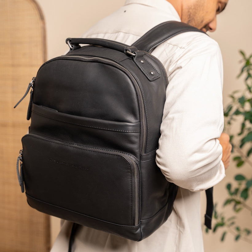 Austin Full-Grain Leather Laptop Backpack 女士
