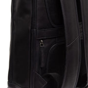 Solid Antique Brass Hardware &amp; Heavy-Duty Dual Zipper Detail on Detroit Full-Grain Leather Laptop Backpack 女士