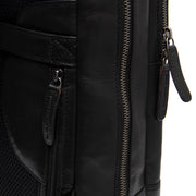 Solid Antique Brass Hardware &amp; Heavy-Duty Dual Zipper Detail on Nicola Full-Grain Leather Laptop Backpack 女士