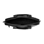 Calvi Full-Grain Leather Laptop Bag 女士 - Structured Side Profile Showing Gusset Depth &amp; Expansion Capacity