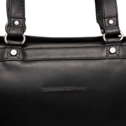 Solid Antique Brass Hardware &amp; Heavy-Duty Dual Zipper Detail on Manly Full-Grain Leather Laptop Bag 女士