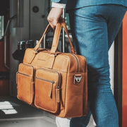 Misha Full-Grain Leather Laptop Bag 女士 – alternate product view 2