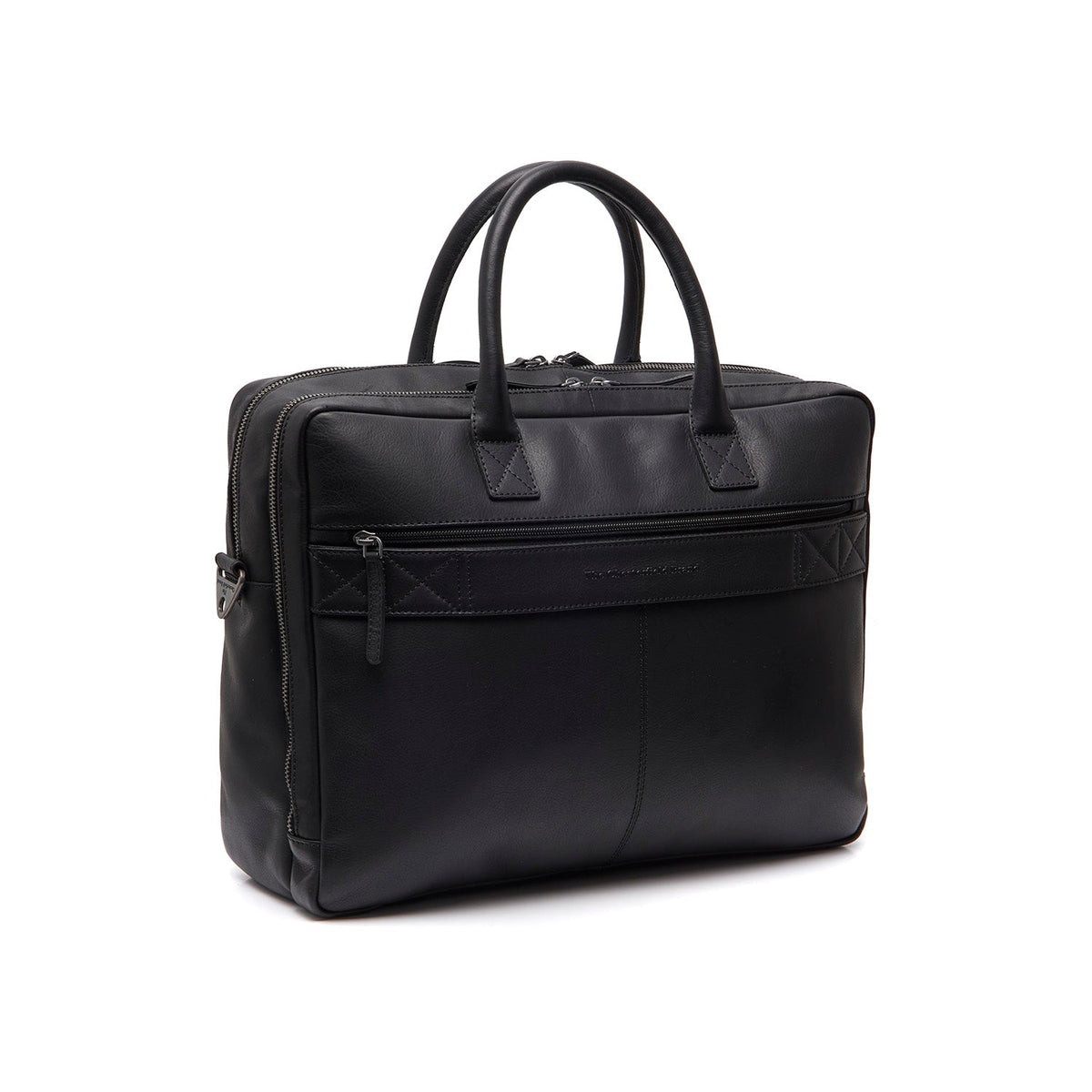Black Leather Laptop Bag Tacama, detail view 7