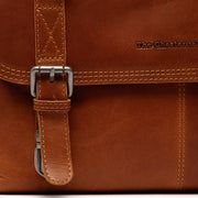 Solid Antique Brass Hardware &amp; Heavy-Duty Dual Zipper Detail on Veneto Full-Grain Leather Laptop Bag 女士