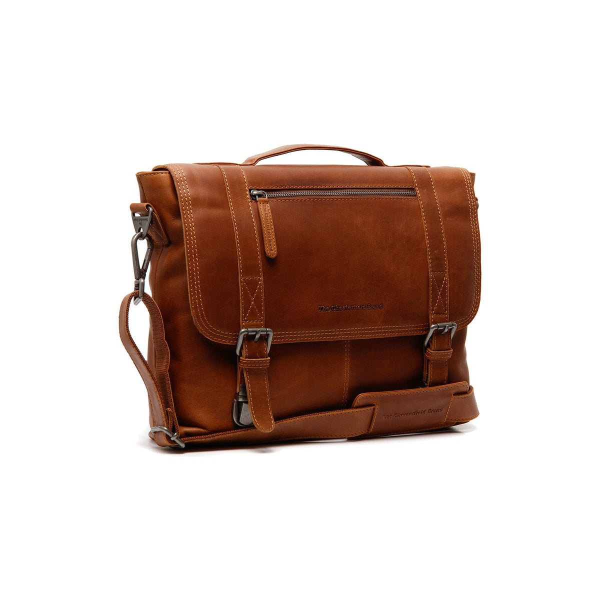Veneto Full-Grain Leather Laptop Bag 女士 in Classic 100% Full-Grain Leather - Full Exterior Front Profile View | Buy Online