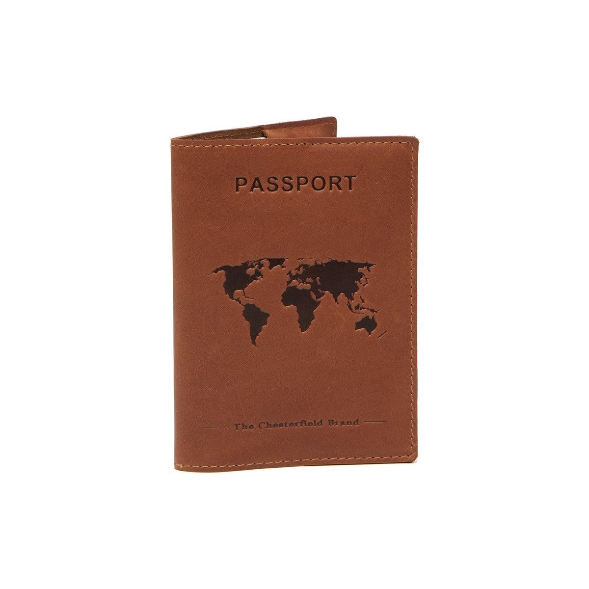 Cognac Leather Passport Case 女士, front view