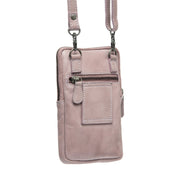 Tailored Rib Cuffs &amp; Hem Craftsmanship Construction Detail on Salta Full-Grain Leather Phone Bag 女士