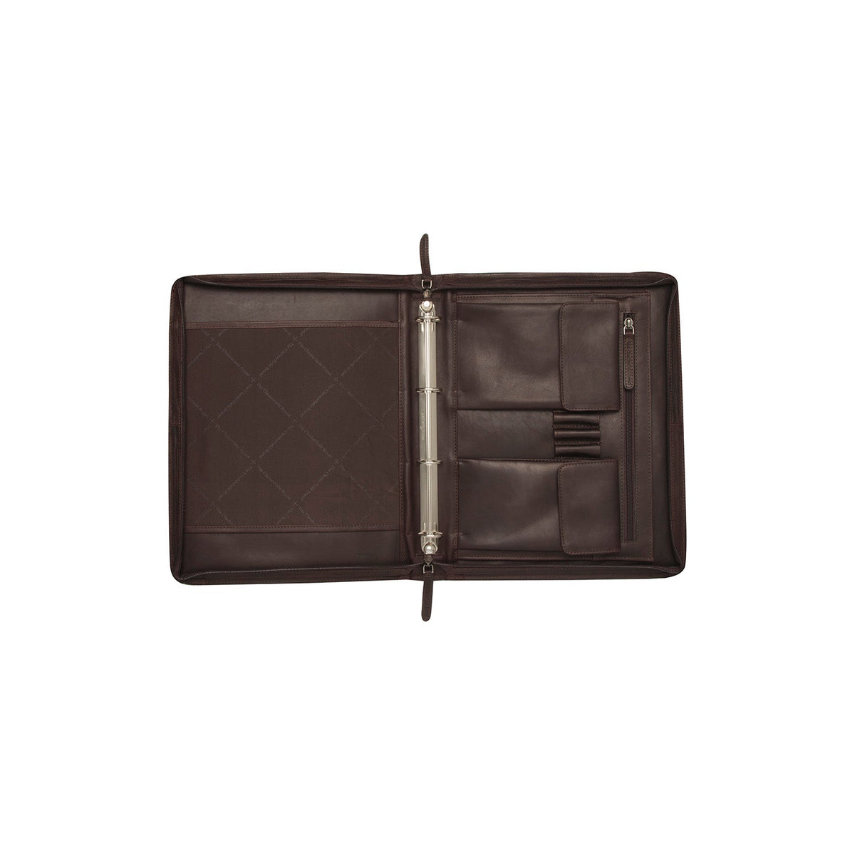 Styled Fit Perspective of Leather Portfolio Moreton 女士 on Model - Natural Daylight Drape