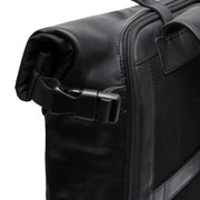 
Solid Antique Brass Hardware & Heavy-Duty Dual Zipper Detail on Bornholm 头层牛皮 Roll-top Backpack