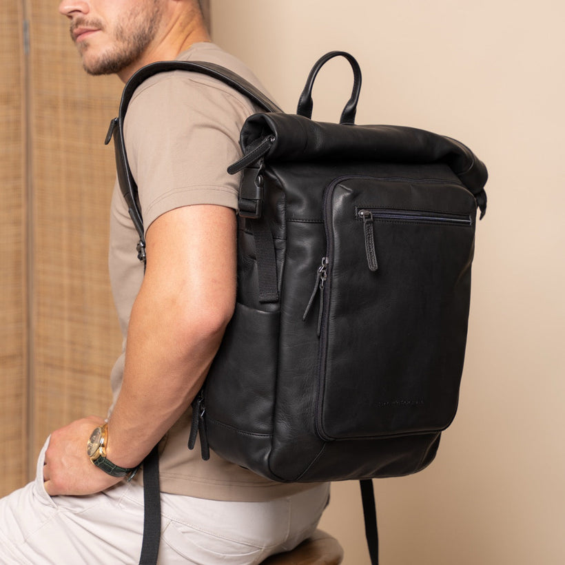 Remo Full-Grain Leather Roll-top Backpack 女士