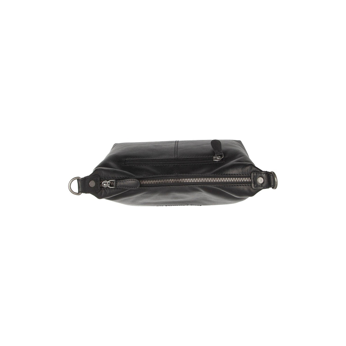 Solid Antique Brass Hardware &amp; Heavy-Duty Dual Zipper Detail on Christie Full-Grain Leather Shoulder Bag 女士