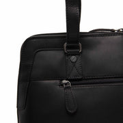 Elvar Full-Grain Leather Shoulder Bag 女士 - Structured Side Profile Showing Gusset Depth &amp; Expansion Capacity