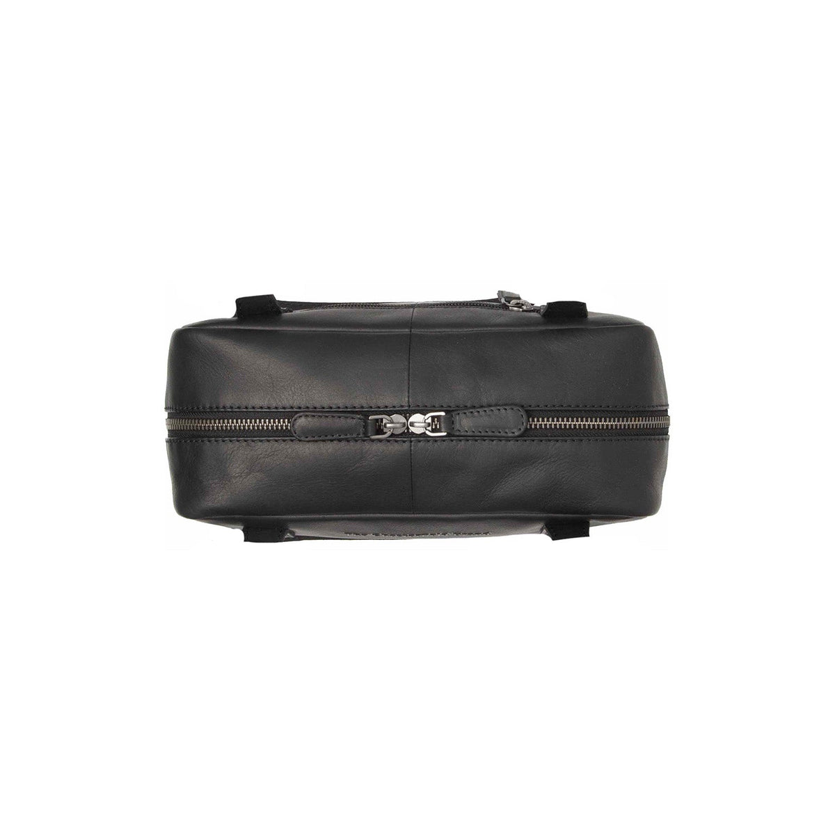 Solid Antique Brass Hardware &amp; Heavy-Duty Dual Zipper Detail on Fenno Full-Grain Leather Shoulder Bag 女士