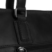 Flint Full-Grain Leather Shoulder Bag 女士 - Structured Side Profile Showing Gusset Depth &amp; Expansion Capacity