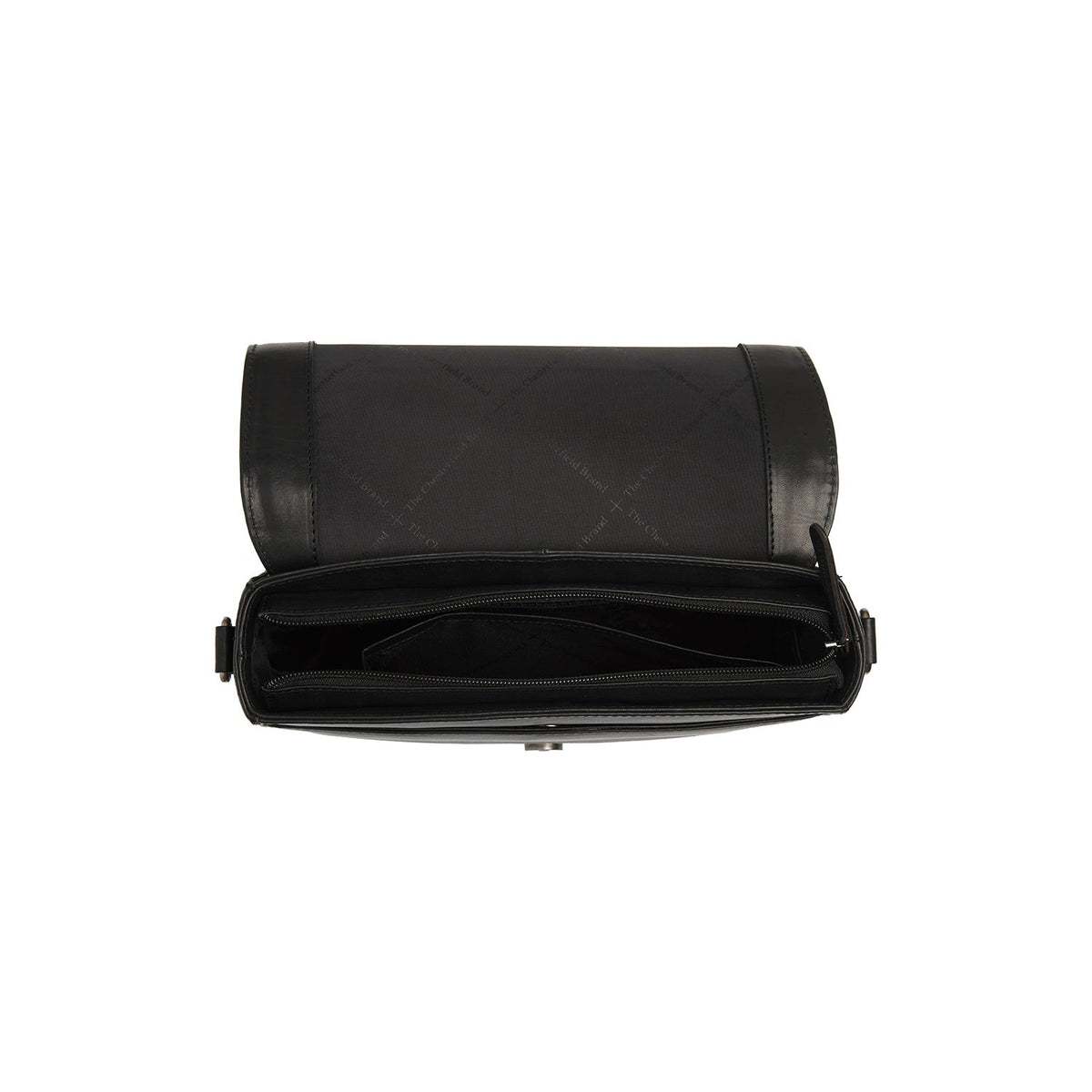 Solid Antique Brass Hardware &amp; Heavy-Duty Dual Zipper Detail on Lizzola Full-Grain Leather Shoulder Bag 女士