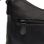 Tivra Full-Grain Leather Shoulder Bag 女士 - Structured Side Profile Showing Gusset Depth &amp; Expansion Capacity