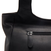 Tofino Full-Grain Leather Shoulder Bag 女士 - Structured Side Profile Showing Gusset Depth &amp; Expansion Capacity