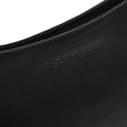 Solid Antique Brass Hardware &amp; Heavy-Duty Dual Zipper Detail on Valentano Full-Grain Leather Shoulder Bag 女士