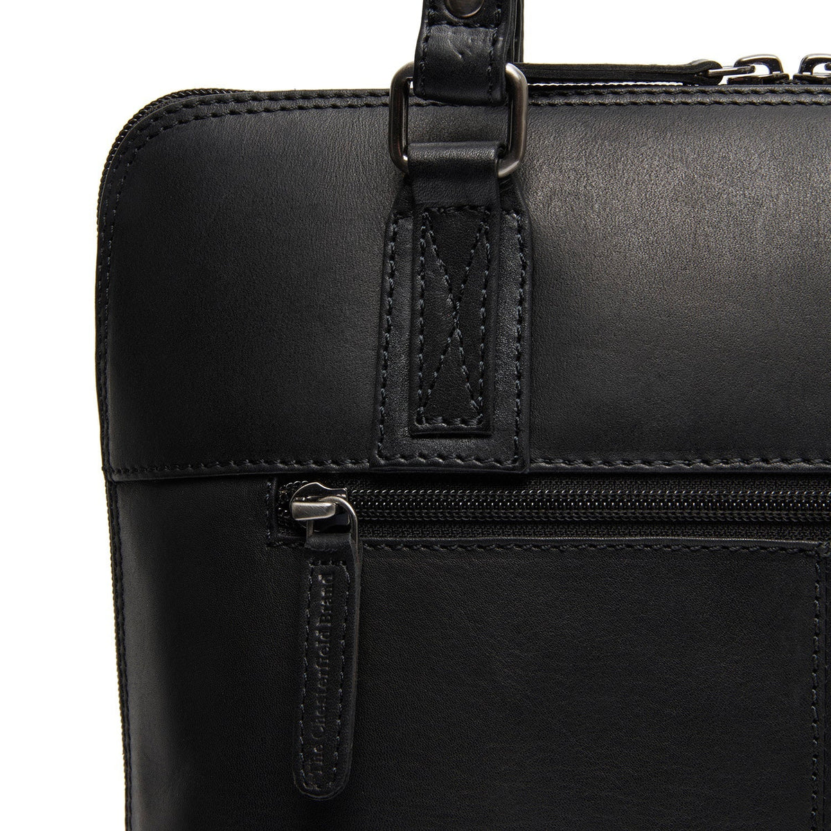 Viamonte Full-Grain Leather Shoulder Bag 女士 - Structured Side Profile Showing Gusset Depth &amp; Expansion Capacity