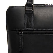 Viamonte Full-Grain Leather Shoulder Bag 女士 - Structured Side Profile Showing Gusset Depth &amp; Expansion Capacity