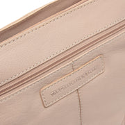 Solid Antique Brass Hardware &amp; Heavy-Duty Dual Zipper Detail on Zarita 头层牛皮单肩包